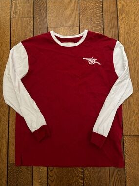 Men's Arsenal FC Long-Sleeve Crewneck Shirt - Red with White Sleeves